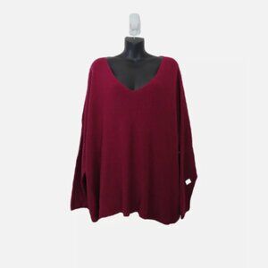 Eileen Fisher Size 2X Organic Cotton V Neck Pullover Knit Top Long Sleeve NEW